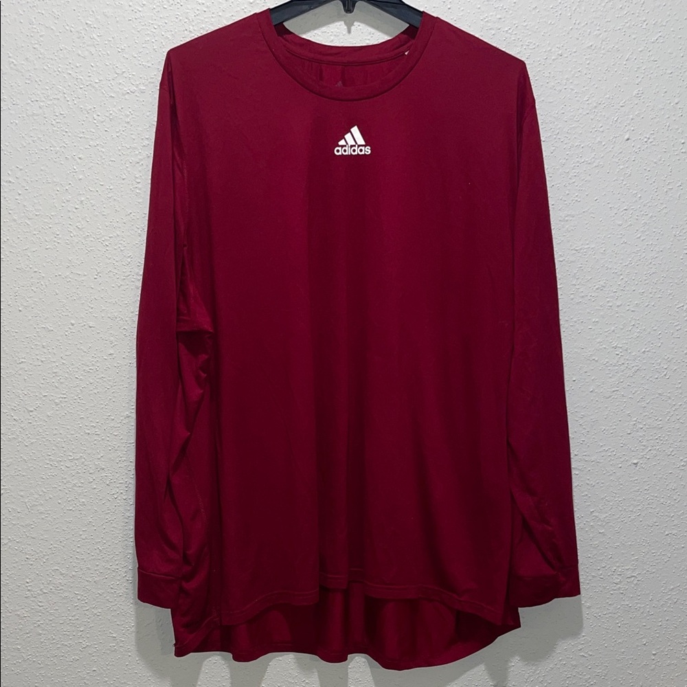 Adidas Men's Maroon Long Sleeve Shirt